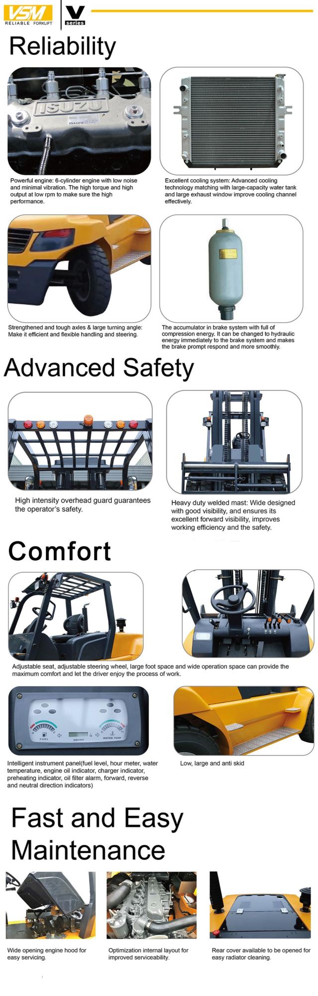 Vsm Fd70 7t 7ton Diesel Forklift