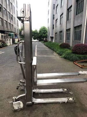 SS304 Material Manual Hydraulic Forklift Mini Stainless Steel Lift Stacker