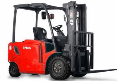 China Gp 3.5t 4-Wheel Electric Forklift Truck Balance Weight Battery Forklift with Ce/ISO Lifting Height 4500mm