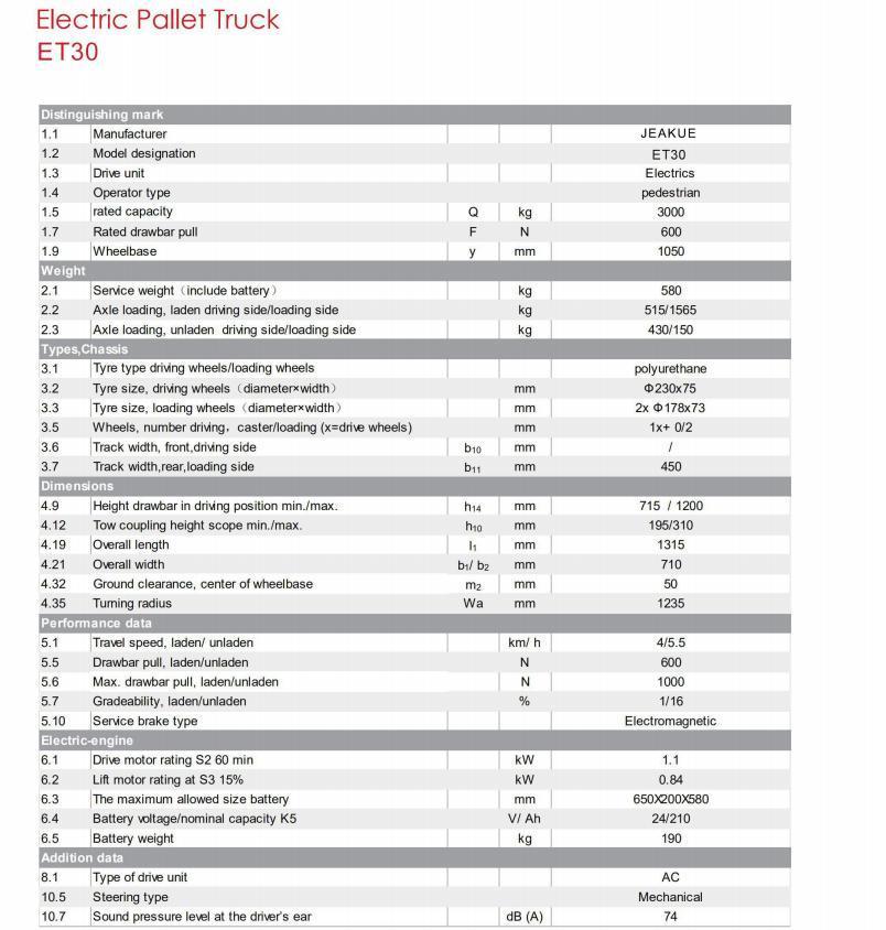 3 Ton First Class Electric Tractor