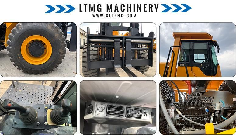 Ltmg Forklift Truck 15 Ton 20 Ton 4X4 Rough Terrain Forklift with Rops/Fops Cab