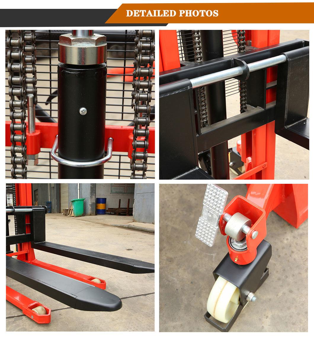Hot Sale Hand Forklift Manual Stacker 500kg with Hydraulic Pump