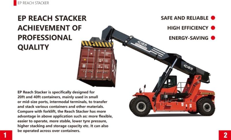 Ep Diesel Power Reach Stacker 45t Container Forklift with Power Engine