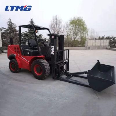 Ltmg 3 Ton Small 2 Wheel Drive 4 Wheel Drive Offroad Forklift with Bucket