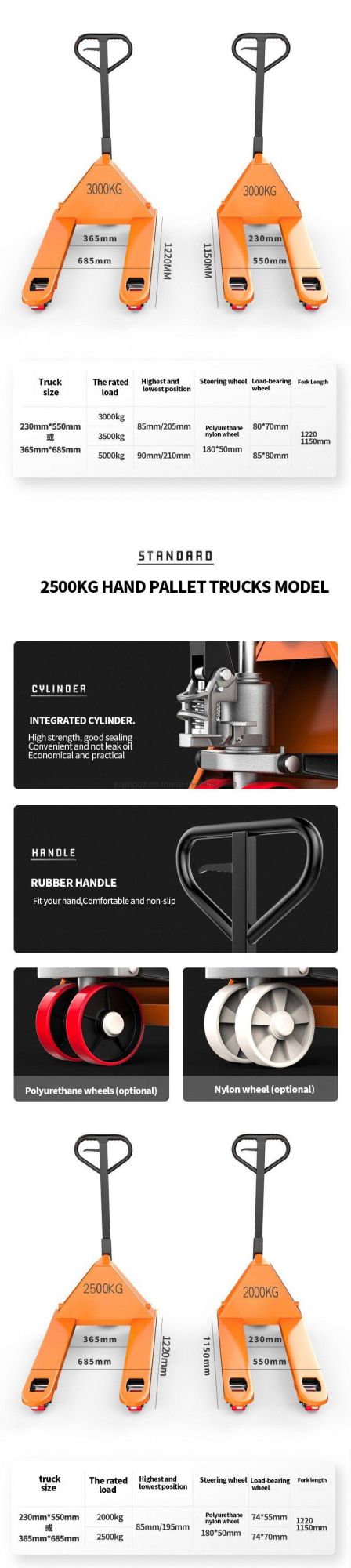 Customized Color Integrated AC Casting Pump Hydraulic Manual Pallet Truck for Pallets Moving