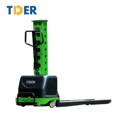 Tder 2022 Stock Ready to Ship Hot Sale Factory Price 500kg 700kg 1 Ton 1.3 Ton Self Loading Portable Forklift Electric Stacker