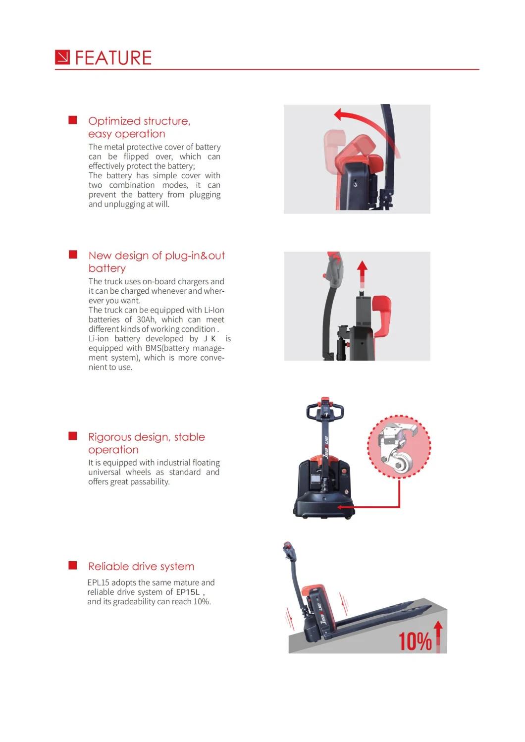 1500kg Lithium Battery Pallet Truck Pallet Jack