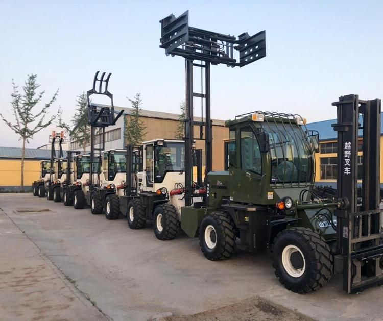 Factory Direct Sales Wholesale High Quality 3.5 Tons Cross-Country Reach Stacker Rough Diesel Forklift Price of Forklift