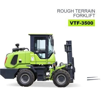China 2.5 3 3.5 4 5 6 7 Ton Forklift off Road 4WD 4X4 All Rough Terrain Forklift Diesel Forklift Truck Price for Sale