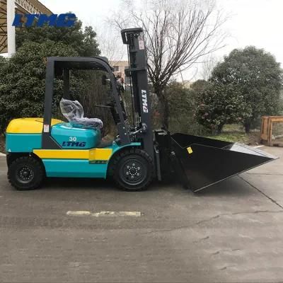 Ltmg 3ton Diesel Forklift with Hinged Bucket Attachment