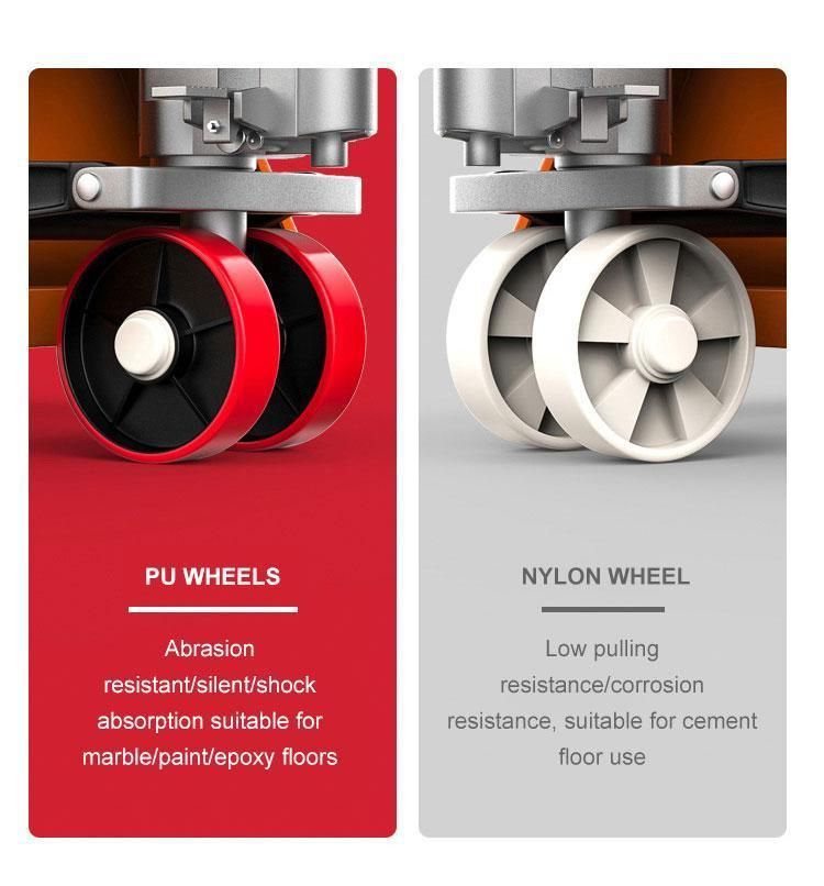PU Wheel 3t 550mm*1200mm Manual Hyraulic Pallet Truck