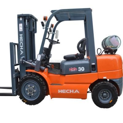 Chinese Hecha Forklifts 1.5t 2 Ton Gasoline LPG Forklift Truck
