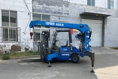 Two-Wheels Drive Hydraulic Folding Boom Forklift Fly Jib Crane Forklift Mounted Crane