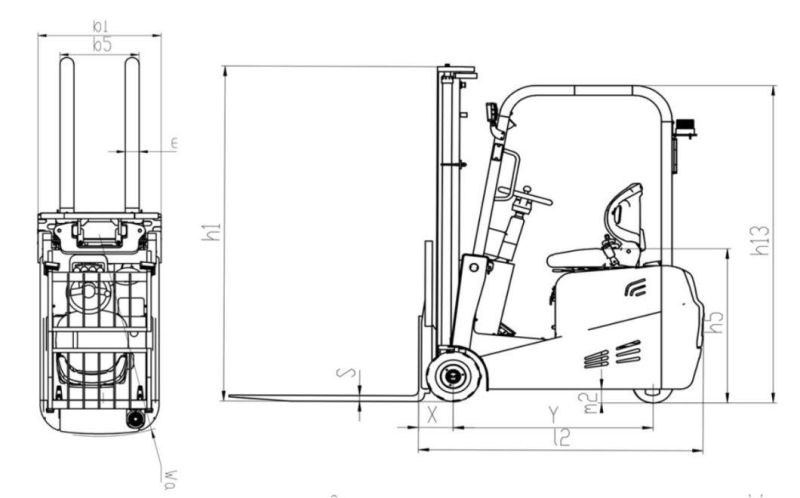 1ton 1.5ton 2ton 2.5ton 3ton 3.5ton Electric Forklift Truck Battery Forklift Lifting Height 3000mm 350mm 4000mm 4500mm 5000mm 5500mm 6000mm