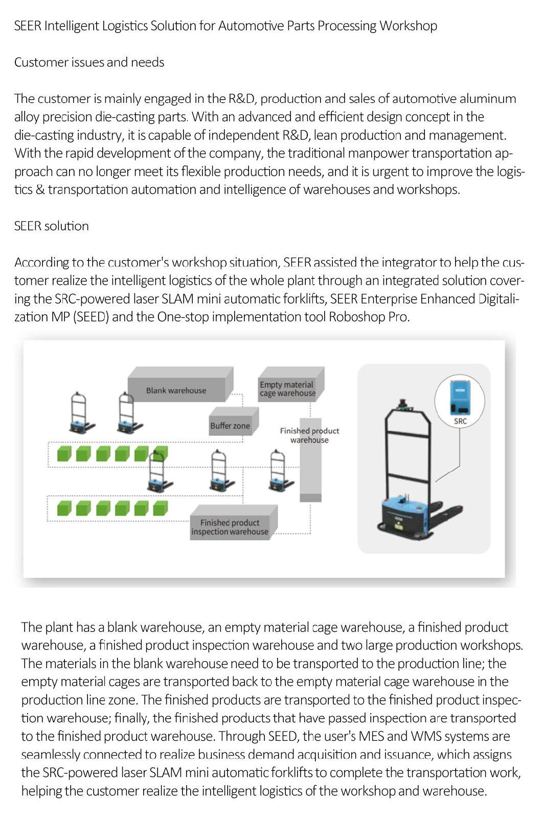 Seer Laser Slam Automatic Navigation, Walking Driving Battery Forklift with Cheap Price