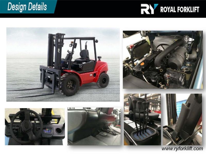 Rough Terrain Diesel Forklift Truck, 4WD with Capacity 2500kg