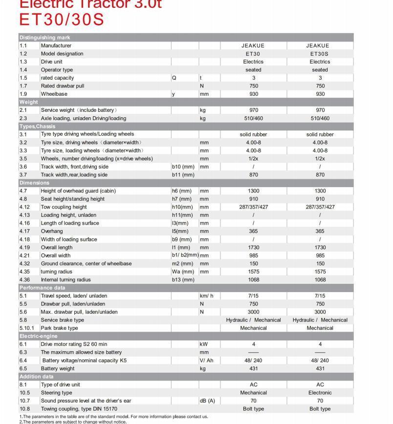 Electric Seated Tractor 3 T High Quality