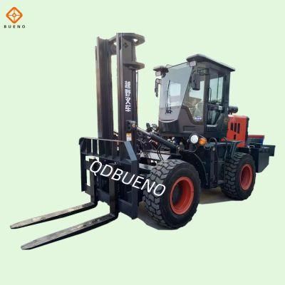 Bueno 5 Ton 4X4 4WD Fully Hydraulic Small Forklift Truck Rough Terrain Forklift