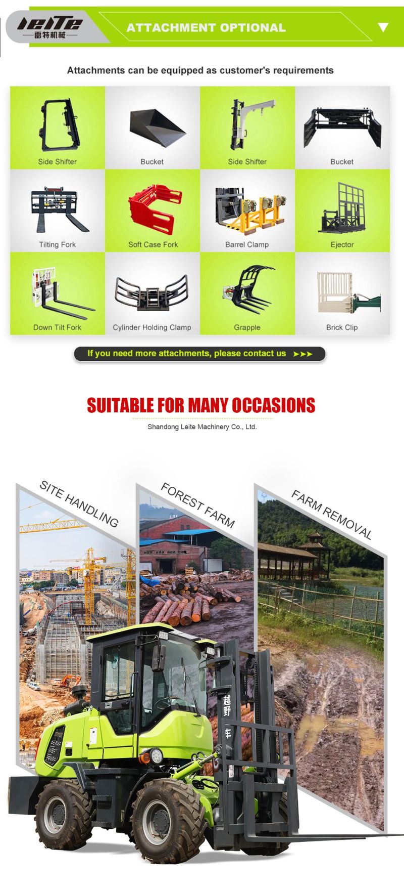 Forklifts Cross-Country Forklifts with Replaceable Tires Forks Energy-Saving