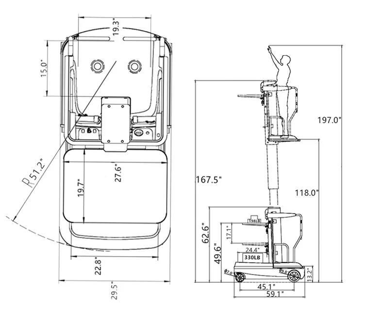 Min Electric Order Picker 3m Ce, ISO9001