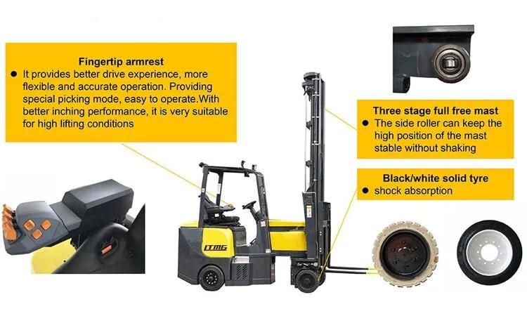 Seated Type New Electric Forklift Very Narrow Aisle Turret Truck