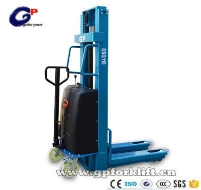 China Gp 1500kg Half-Electric Power Stacker Double Mast Forklift Pallet Stacker Lifting Height 1600mm (ESQ115)