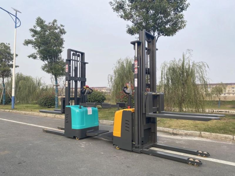 Smart Warehouse Electric Pallet Stacker 1ton 1.2ton 1.5ton 2ton Loading Capacity Standing Pallet Stacker with Lifting Height 3000mm