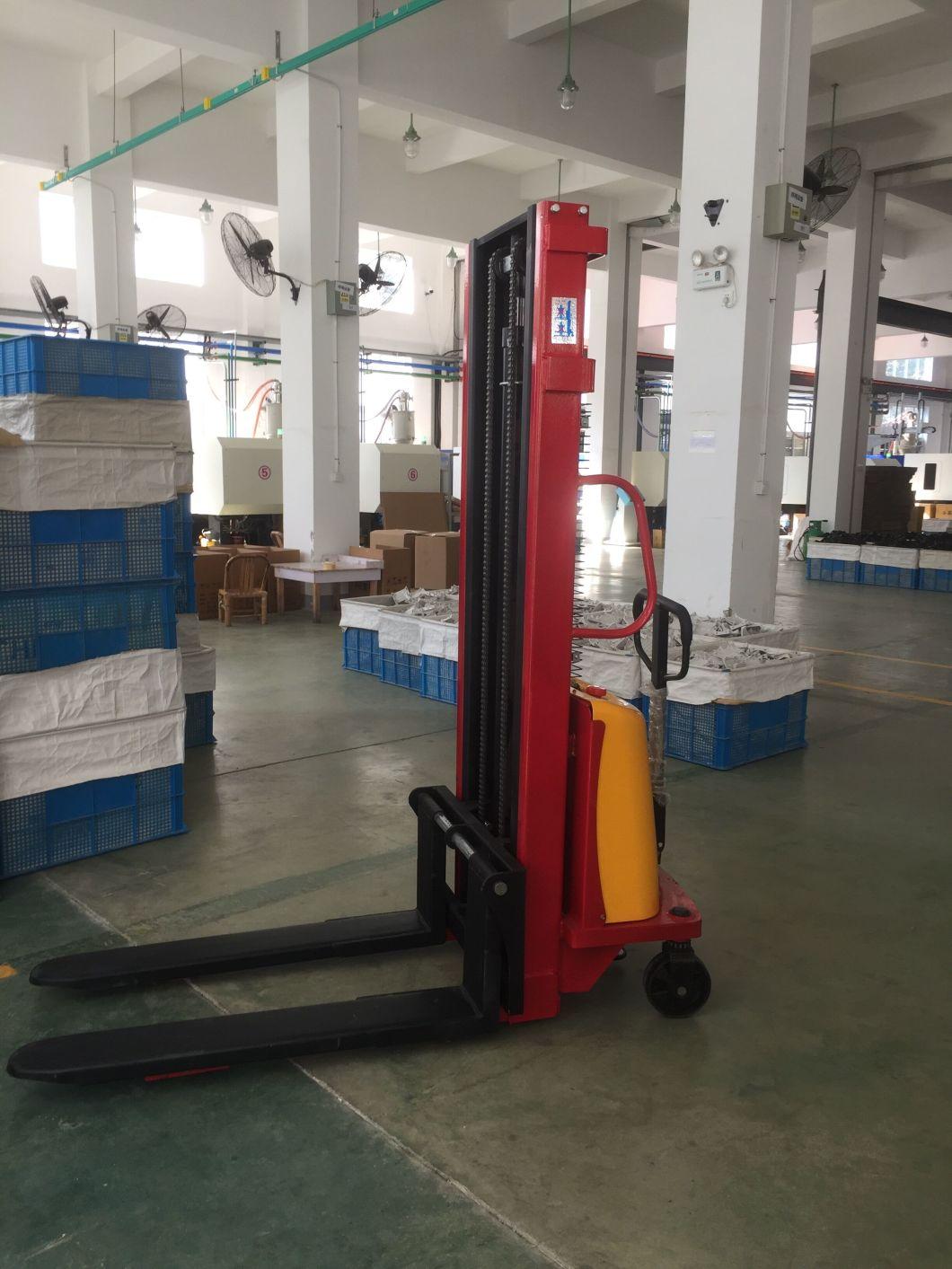 Semi Electric Pallet Reach Forklift Battery Power Straddle Walkie Semi-Electric Stacker 1000kgs, 1500kgs, 2000kgs, Lifting Height 1.6m 2m, 2.5m and 3.5m