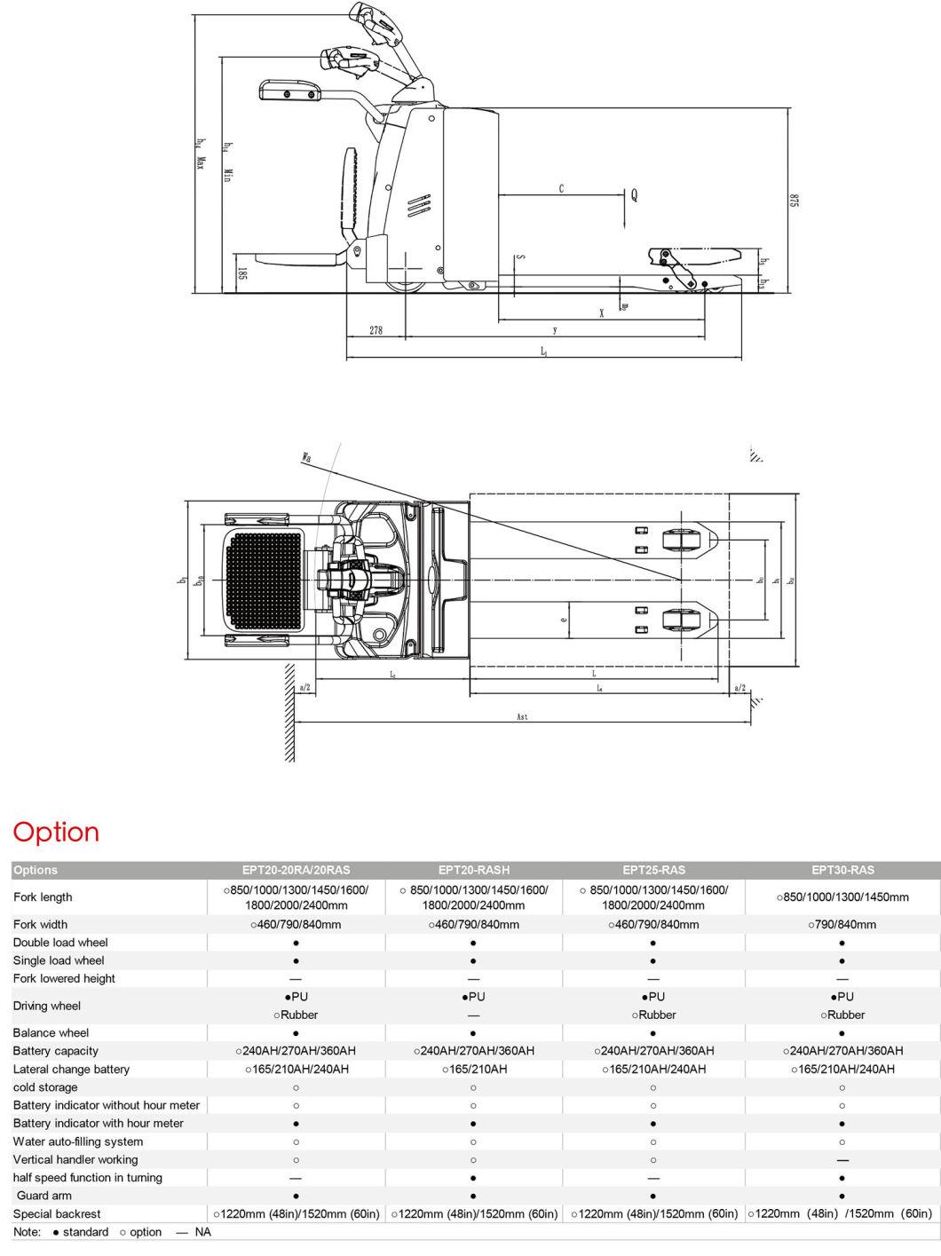 2000kg Heavy Duty AC Power Electric Pallet Truck