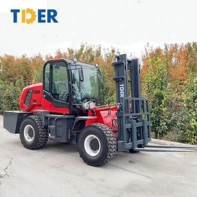 360mm 3000~5000mm Tder Nude Packing, Fixed in Container All Terrain Forklift