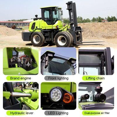 Mini Forklift 3 Ton Four-Wheel Drive Cross-Country Forklift Articulated Forklift Price