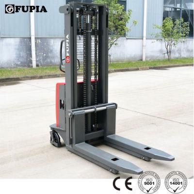 Buy Discount Portable Certified 2 Ton Pallet Truck Semi-Electric Forklift Stacker with Adjustable Forks