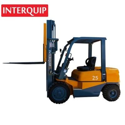 Interquip 2 Tons 3 Tons 4 Tons Diesel Forklift Truck Customization for Overseas Industrial Market