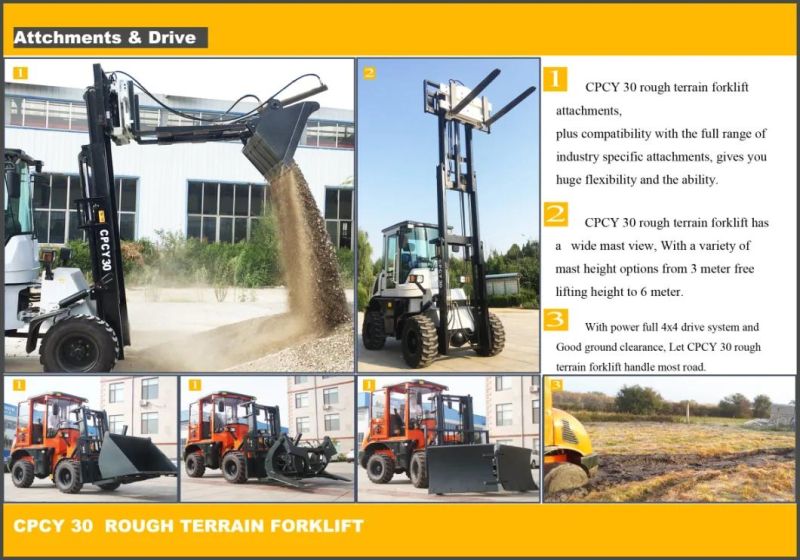 Welift 3.0t Rough Terrain Forklift 4WD off Road Forklift