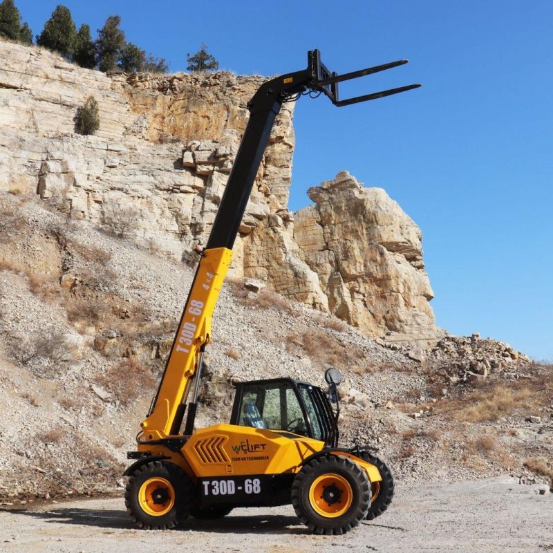 Welift 4X4 Diesel Telescopic Handlers for Sale 3.0ton 6.5m All Terrain Telehandler Price