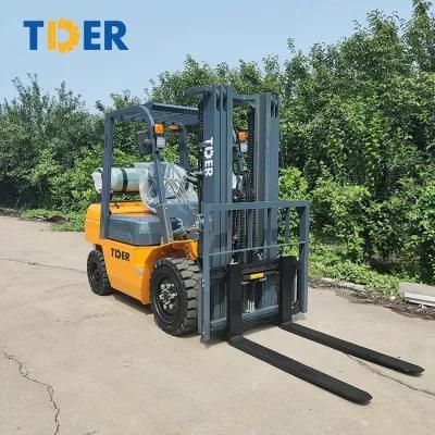 Unloading Tder LPG 7000 Lbs Propane Forklift in Stock with Low Price Fg30