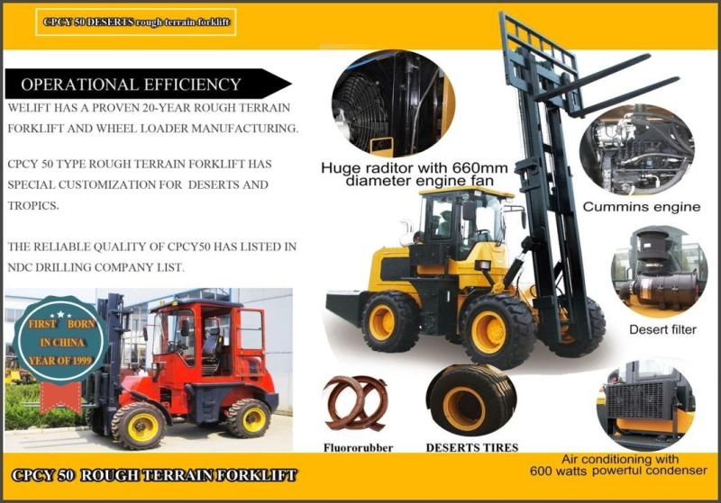 Cpcy 50 All Terrain Forklift, Rough Terrain Forklift