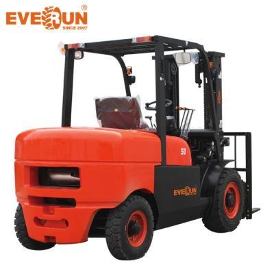 Everun Erdf50 Portable 5ton Diesel Manual Forklift in Low Price