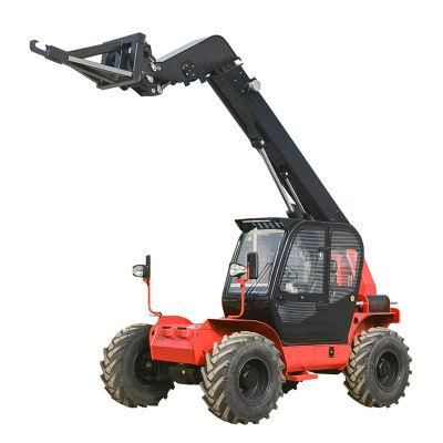 China Mini Telescopic Forklift 4X4 Farm Telehandler with Rotating Bale Clamp for Sale