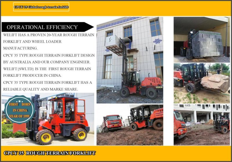 Welift 3.5t Rough Terrain Forklift Custom Made All Black 4WD Forklift