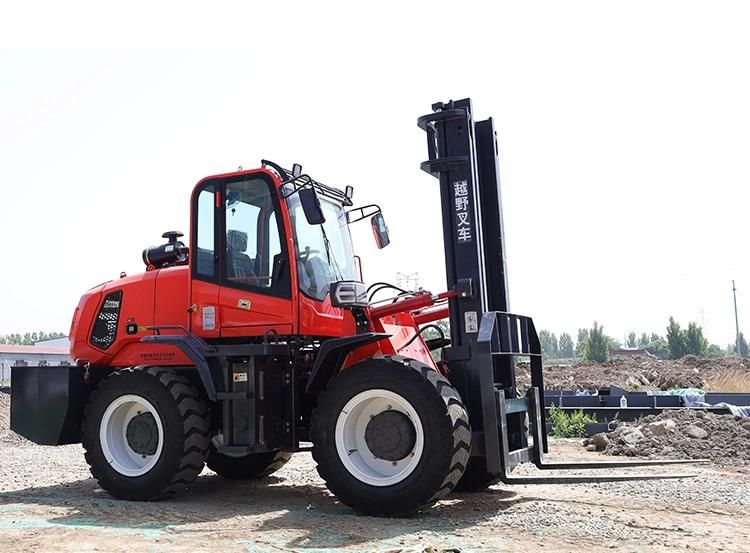 China 3 3.5 4 5ton Forklift off Road 4WD 4X4 All Rough Terrain Forklift Diesel Forklift Truck Price for Sale