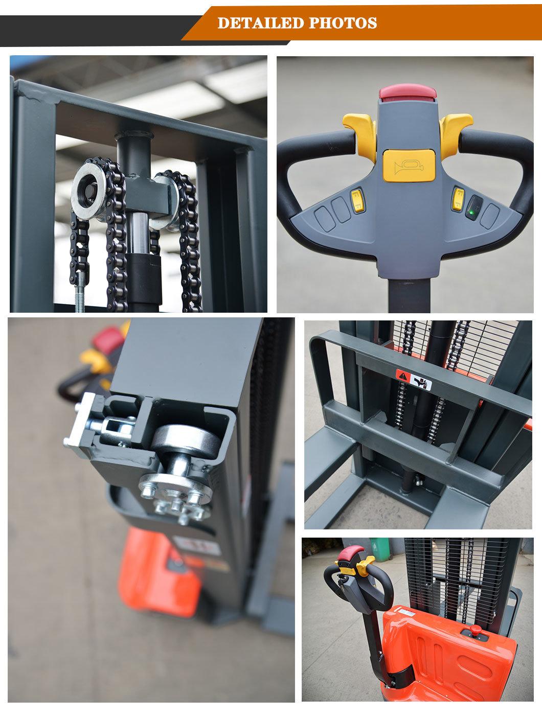 Hot Sale 1-2 Ton Load Capacity Electric Double Pallet Forklift Lift Stacker