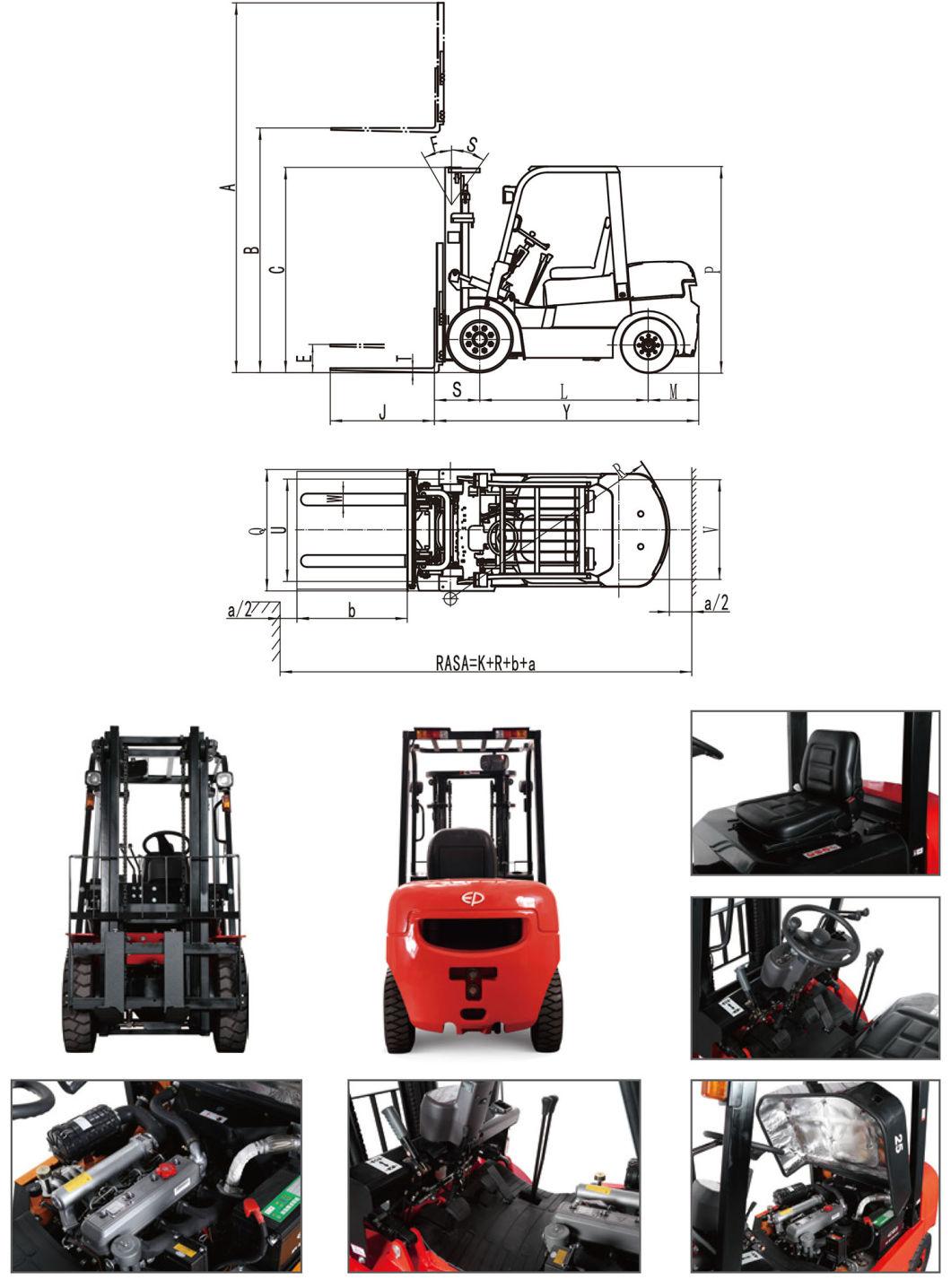 Ep 3ton Diesel Forklift Truck with Xinchang C490 Diesel Engine