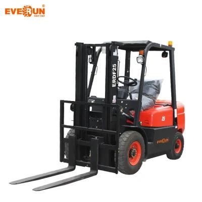 Everun Erdf25 Hot Sales 2.5ton Garden Reach Forklift Forklift for Marble Slab