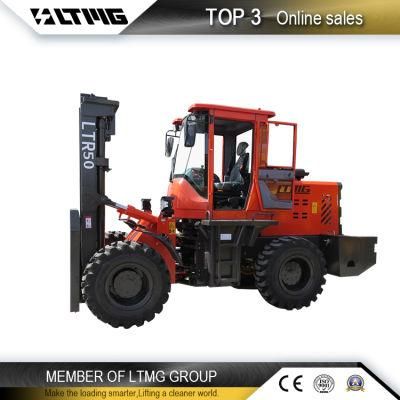 4WD Four Wheel Drive Articulated Rough Forklift 5 Tonne 6 Tonne 7 Tonne Rough Terrain Forklift with Cabin