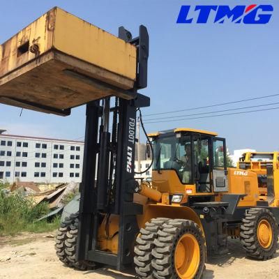 Double Front Tyres 10 Ton Diesel off Road Forklift for Sale