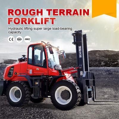 Hydraulic Forklift Machine Rough Terrain/off Road 4X4 Forklift Mirror