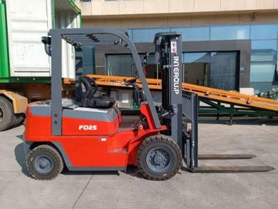 Mini Good Performance 2.5 Ton Diesel Forklift with Optional Attachment