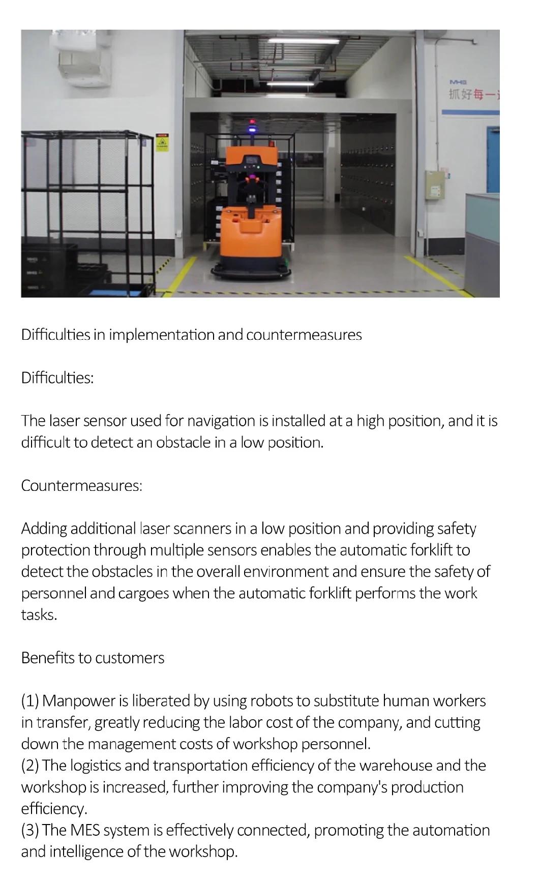 Unmanned Intelligent Laser Navigation Forklift Automated Guided Vehicles for Warehouse Automation