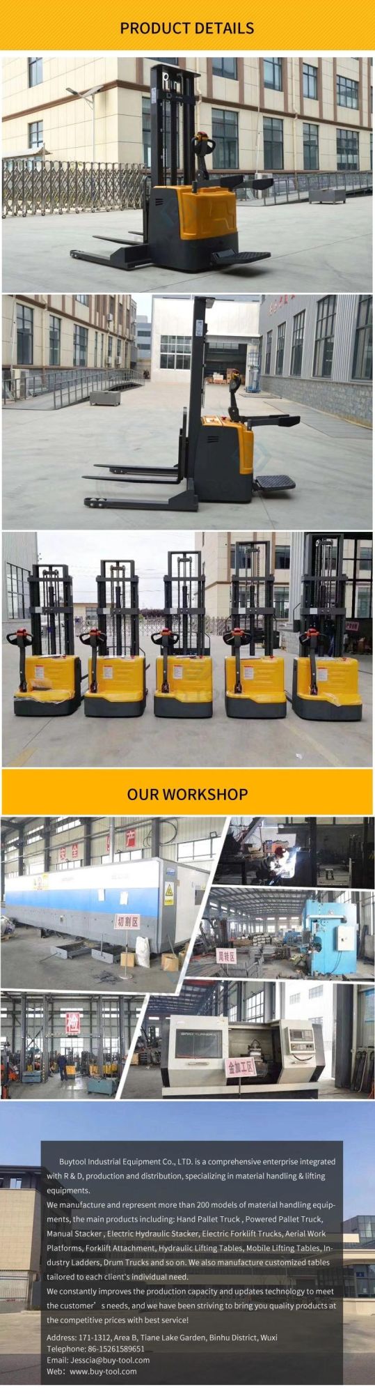 High-Lift Stacker Truck / Electric / Walk-Behind / for Pallets